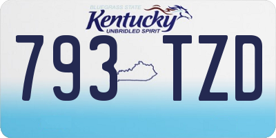 KY license plate 793TZD