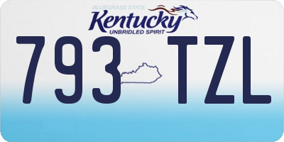 KY license plate 793TZL