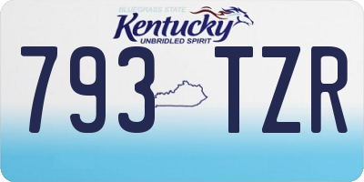 KY license plate 793TZR