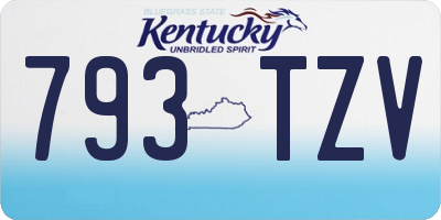 KY license plate 793TZV