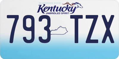 KY license plate 793TZX