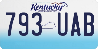 KY license plate 793UAB
