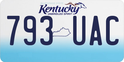 KY license plate 793UAC