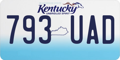 KY license plate 793UAD