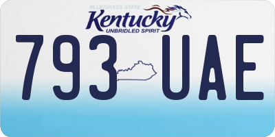 KY license plate 793UAE