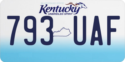 KY license plate 793UAF