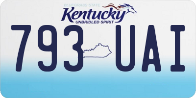 KY license plate 793UAI