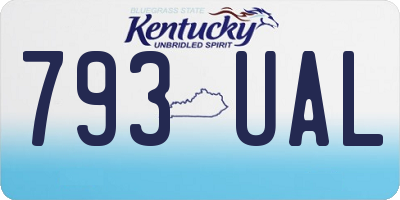 KY license plate 793UAL