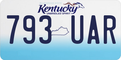 KY license plate 793UAR