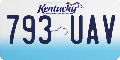 KY license plate 793UAV