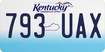KY license plate 793UAX