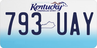 KY license plate 793UAY