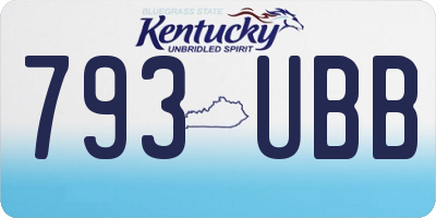 KY license plate 793UBB