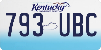 KY license plate 793UBC