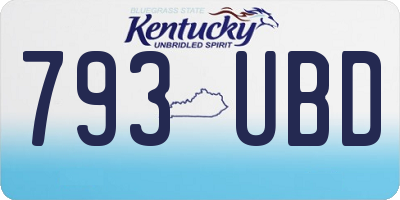 KY license plate 793UBD