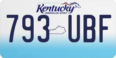 KY license plate 793UBF