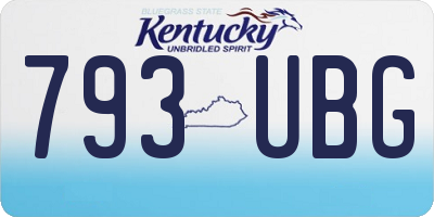 KY license plate 793UBG