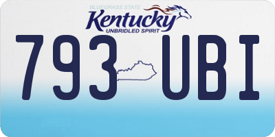 KY license plate 793UBI