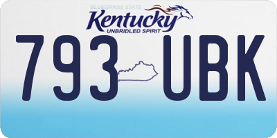 KY license plate 793UBK