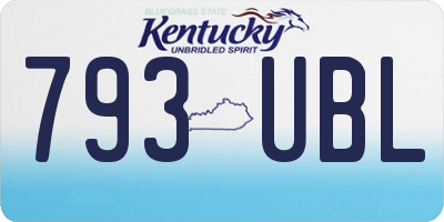 KY license plate 793UBL