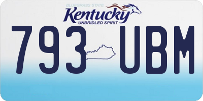KY license plate 793UBM