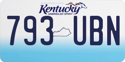 KY license plate 793UBN