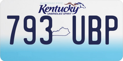 KY license plate 793UBP