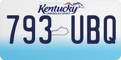 KY license plate 793UBQ