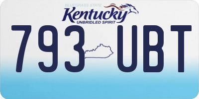 KY license plate 793UBT