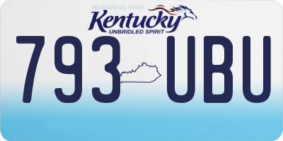 KY license plate 793UBU