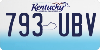 KY license plate 793UBV
