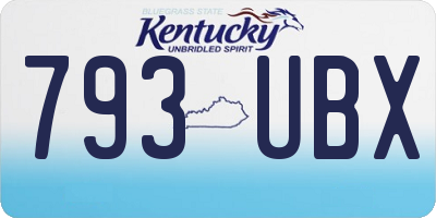 KY license plate 793UBX