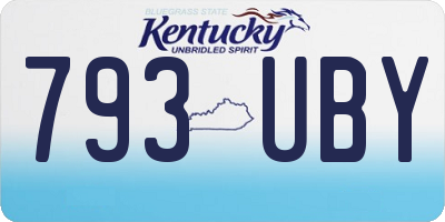 KY license plate 793UBY