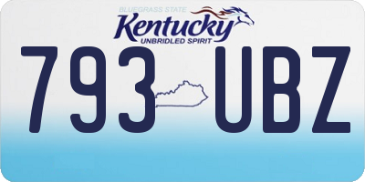 KY license plate 793UBZ