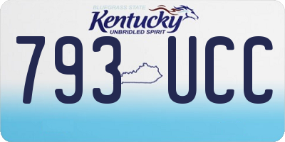 KY license plate 793UCC