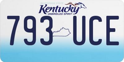KY license plate 793UCE