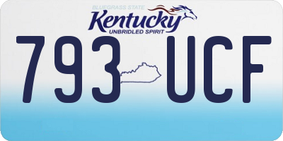 KY license plate 793UCF