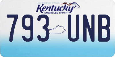 KY license plate 793UNB