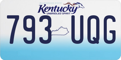 KY license plate 793UQG