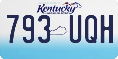 KY license plate 793UQH