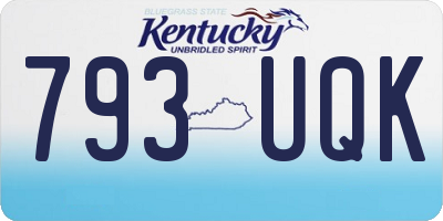 KY license plate 793UQK