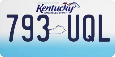 KY license plate 793UQL