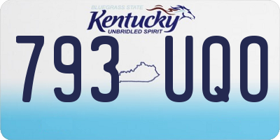 KY license plate 793UQO