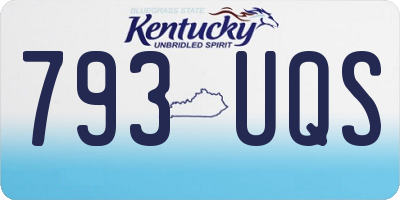 KY license plate 793UQS