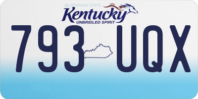 KY license plate 793UQX