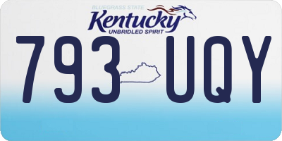 KY license plate 793UQY