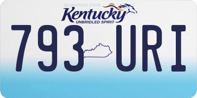 KY license plate 793URI