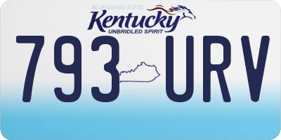 KY license plate 793URV