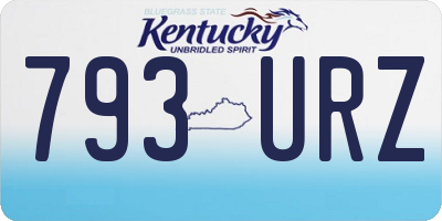 KY license plate 793URZ