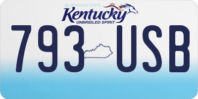KY license plate 793USB